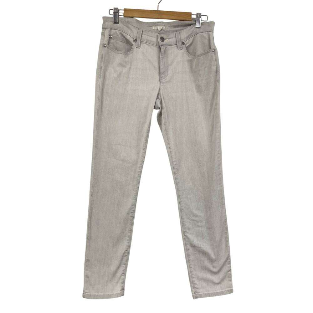 Eileen Fisher Light Grey Mid Rose Straight Leg Womens Jeans 6 Organic Cotton